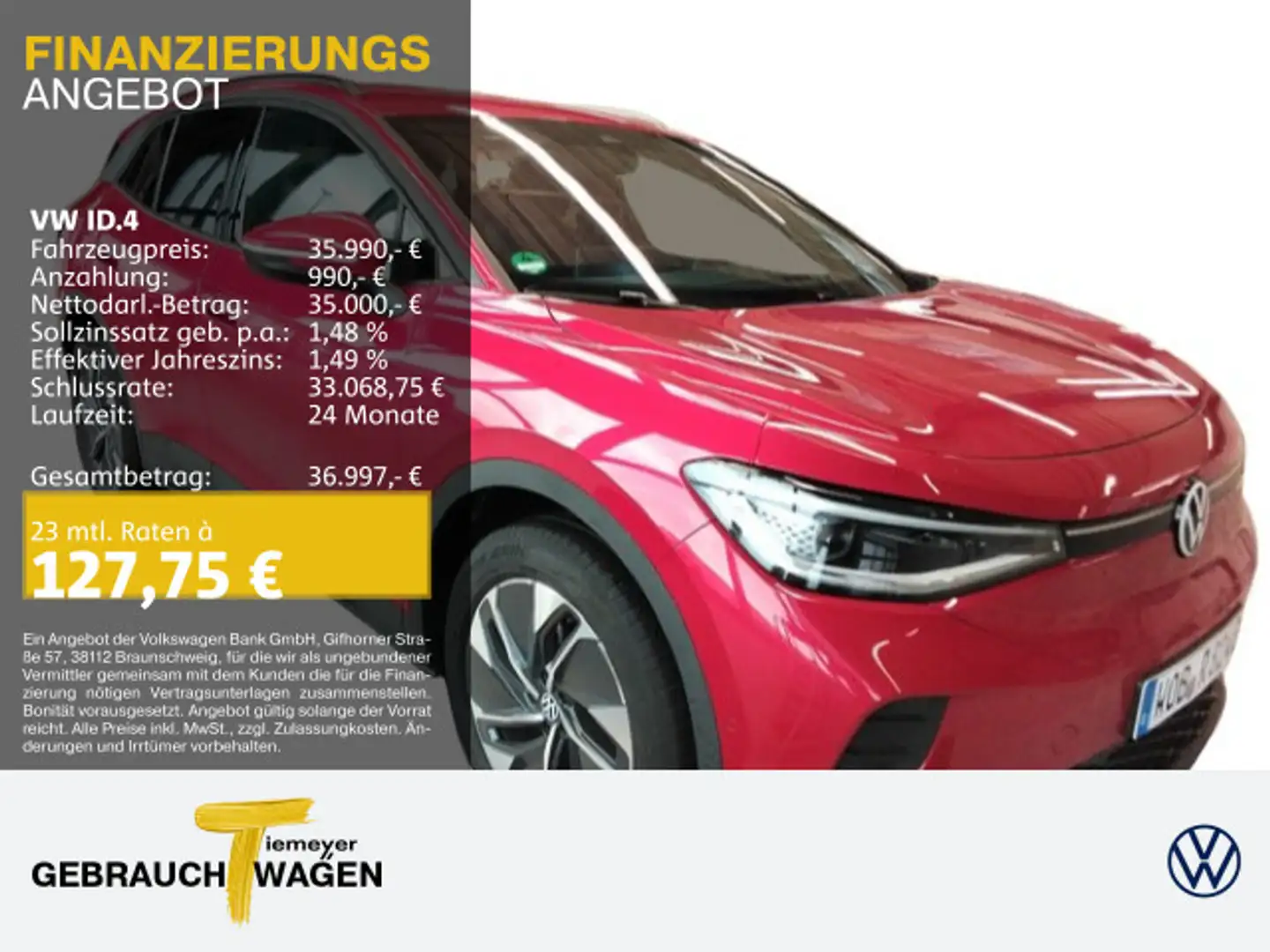 Volkswagen ID.4 PRO HARMAN WÄRMEP. IQ.LIGHT KAMERA Rot - 1