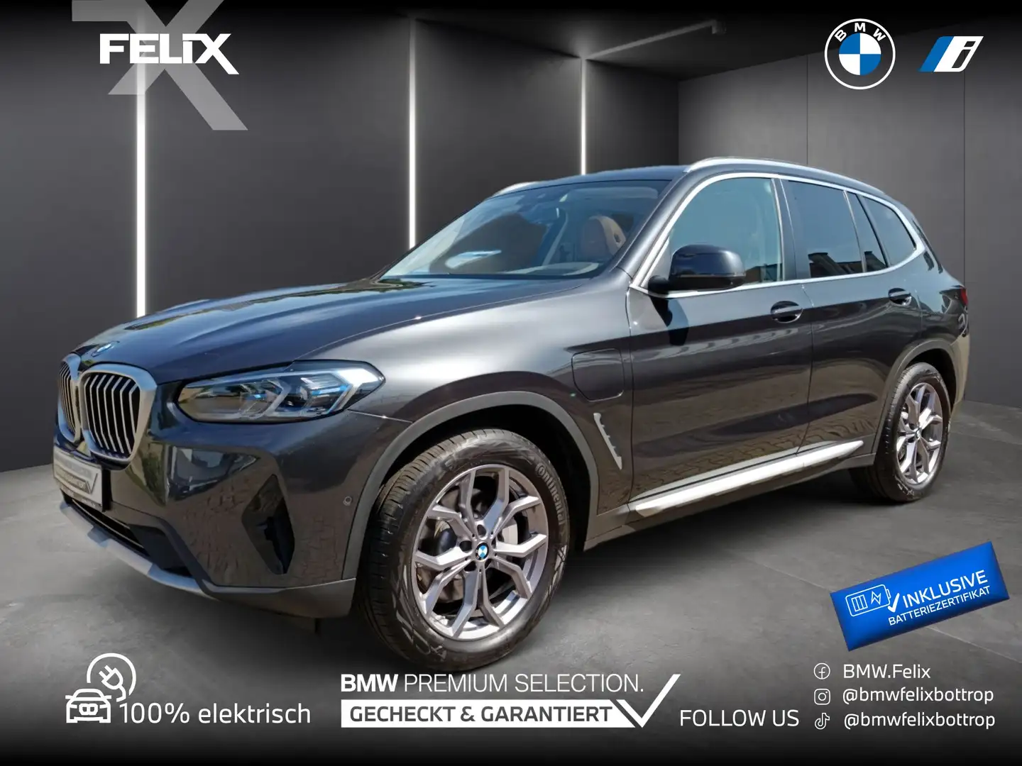 BMW X3 xDrive30e 19"ALU+PANORAMA+LASERLICHT+LC PRO+HUD Grau - 1