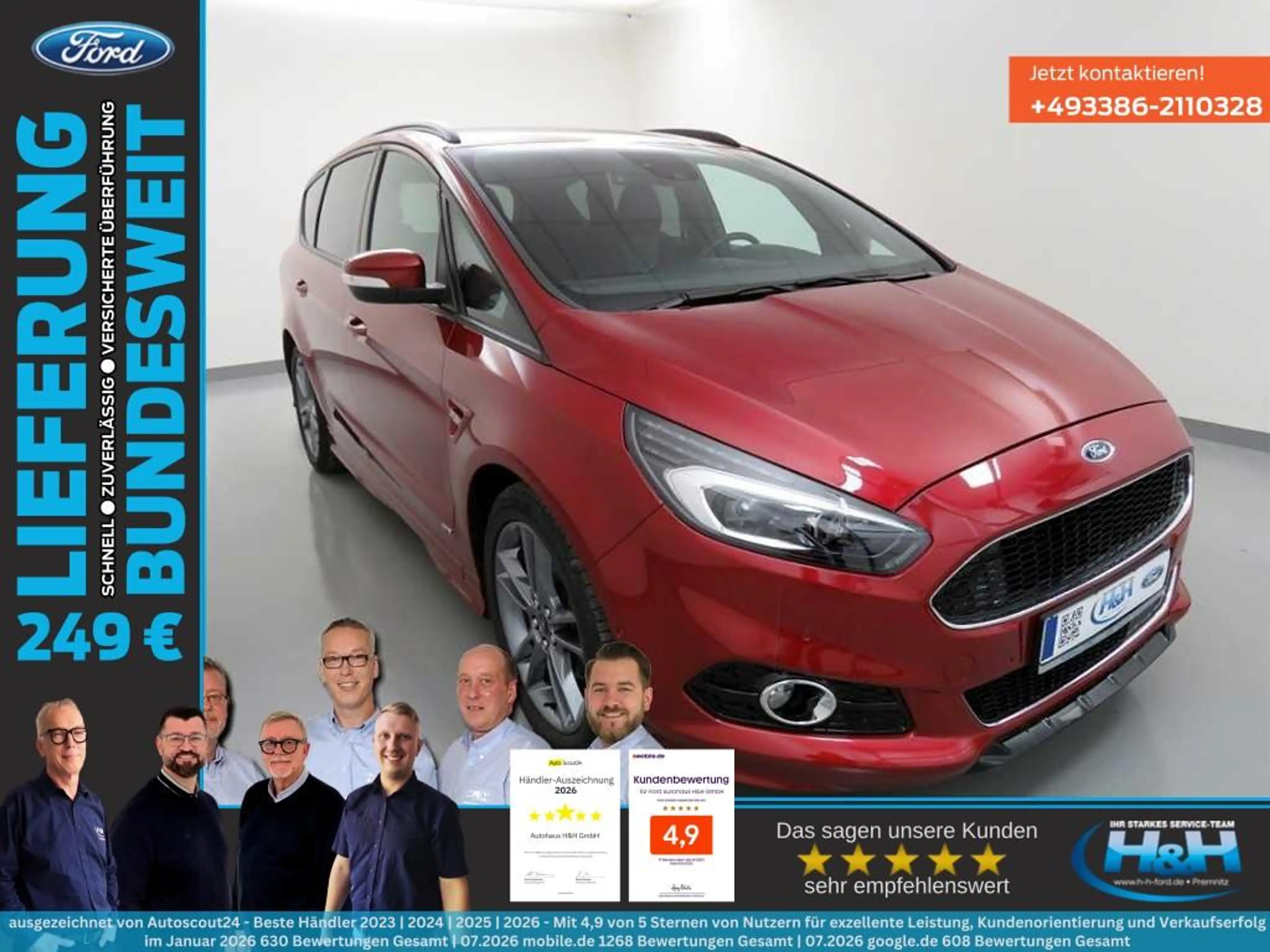 Ford S-Max 2.0 EcoBlue Aut AWD ST-Line AHK+ACC+TotWinkel