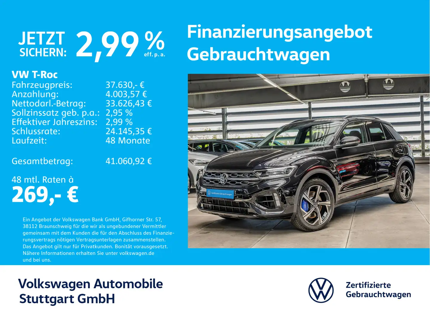 Volkswagen T-Roc R DSG Navi Kamera Tempomat Schwarz - 1
