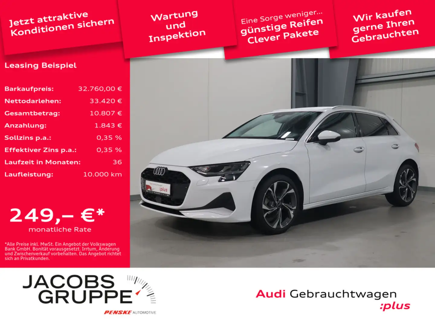 Audi A3 Sportback 30 TFSI advanced SONOS*LED*Kamera * Weiß - 1