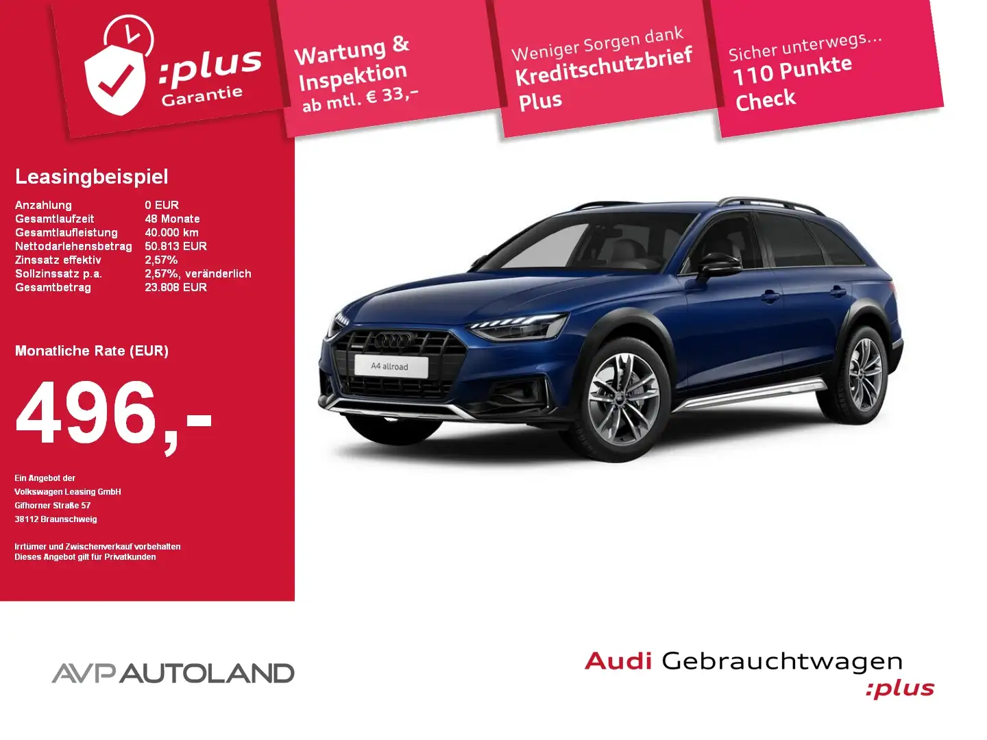 Audi A4 allraod 45 TFSI quattro S tronic AHK Blau - 1