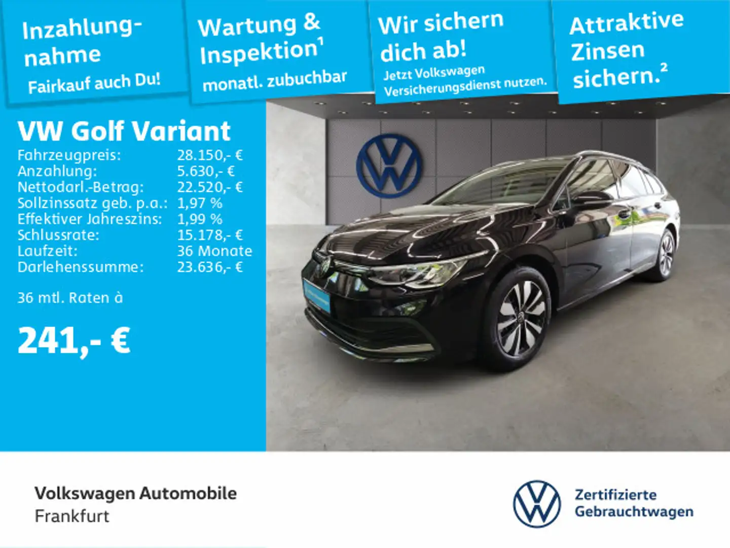 Volkswagen Golf VIII Variant 2.0 TDI MOVE Navi LED DAB+ FrontAssis Schwarz - 1