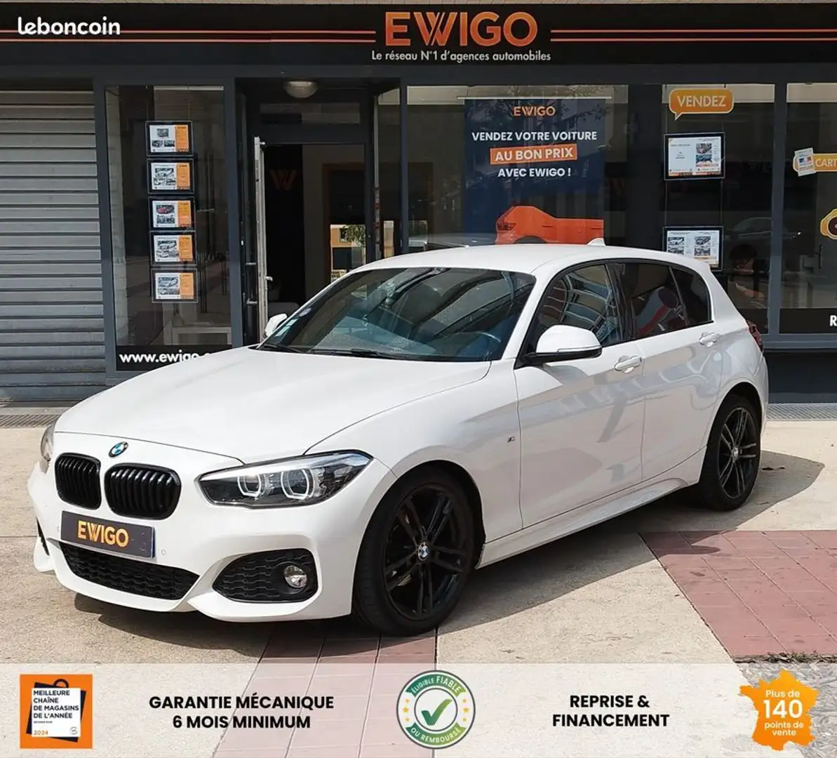 BMW 118 serie 118i 136ch m sport bva sieges chaiffants camera gps black panel clim auto Blanc - 1