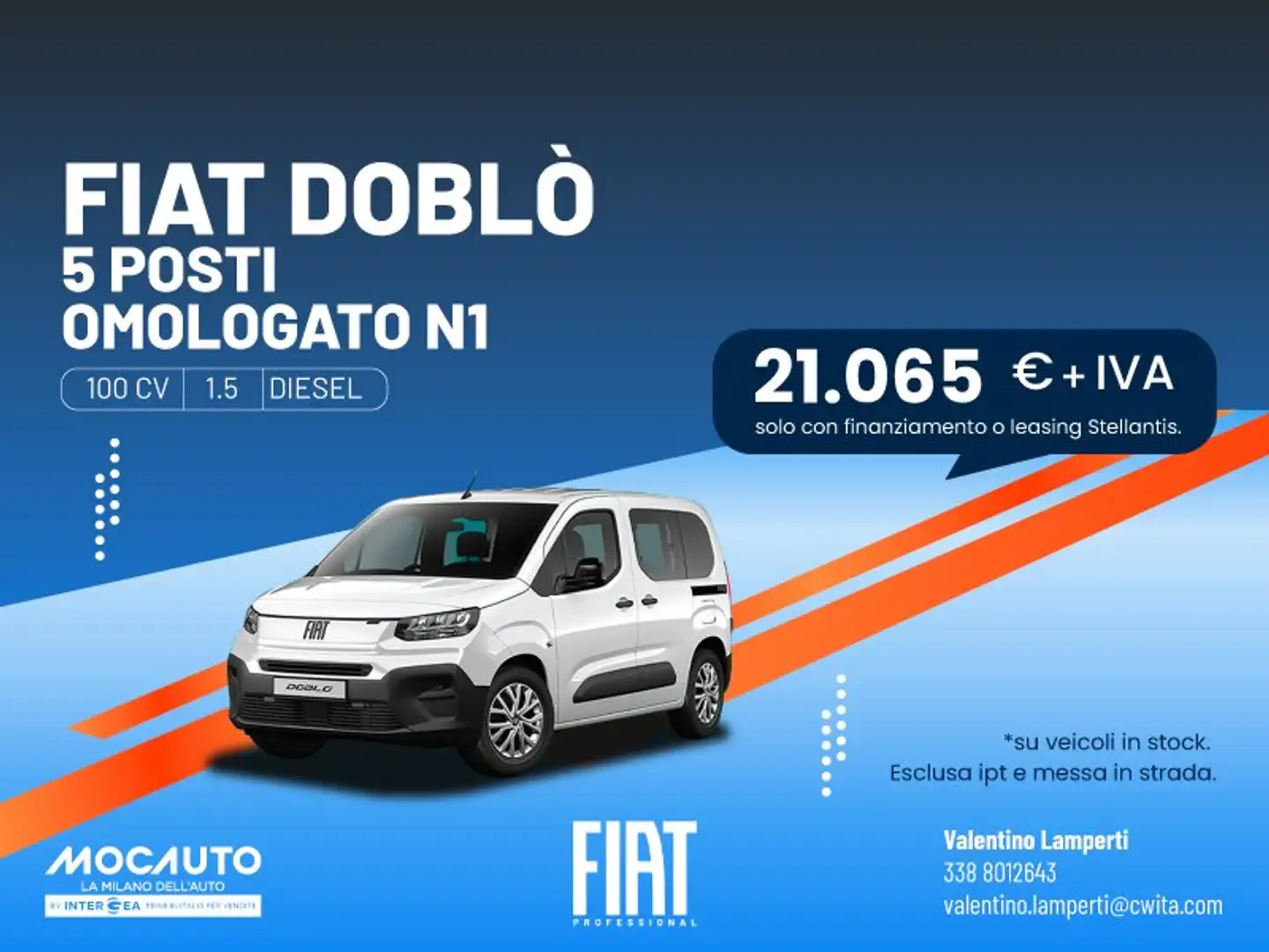 Fiat DOBLò COMBI 5 POSTI  IN STOCK EURO 21065+IVA Bianco - 1
