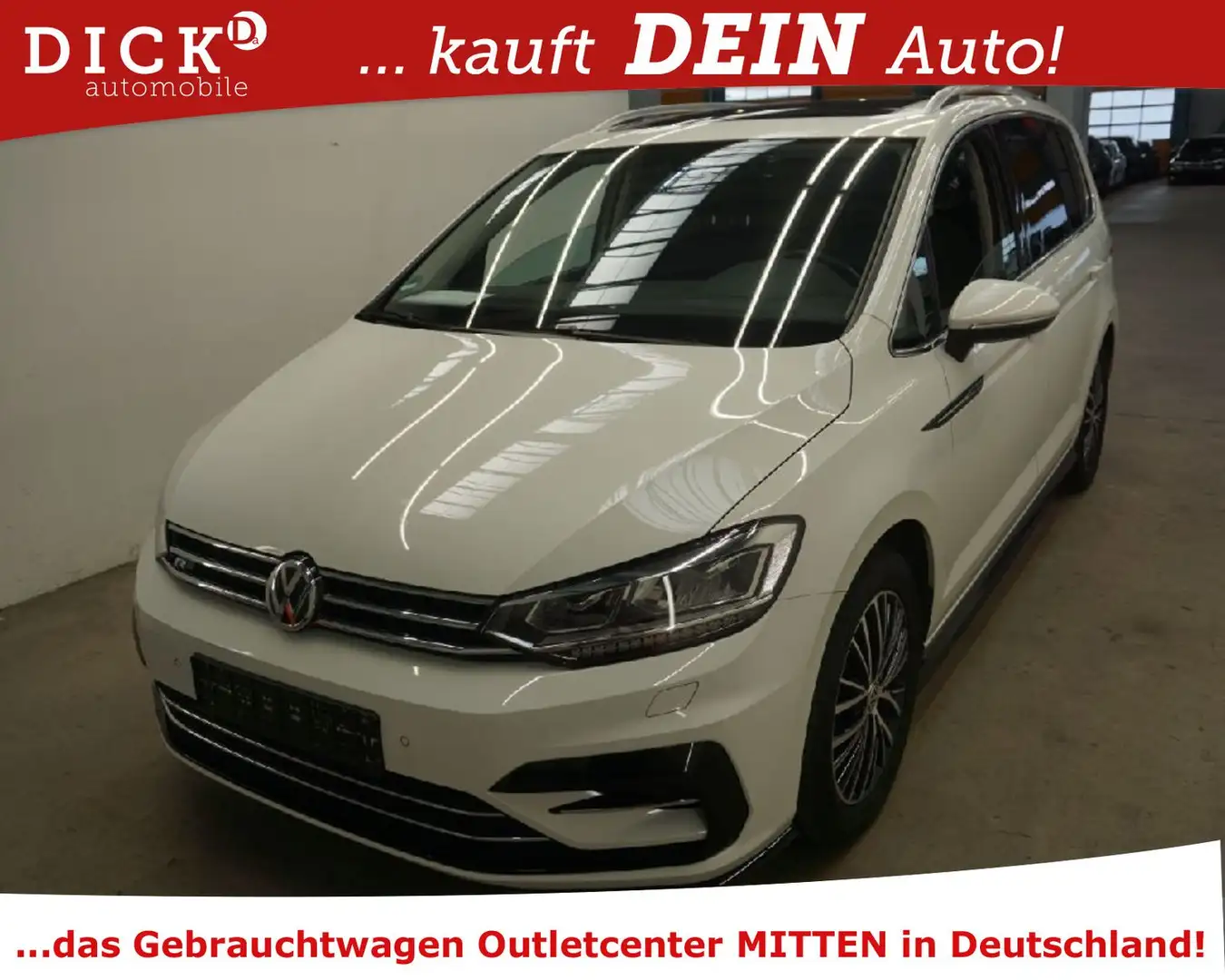 Volkswagen Touran R-Line 2.0d DSG PANO/ACC/LED/RFK/AHK/8Fa Weiß - 1