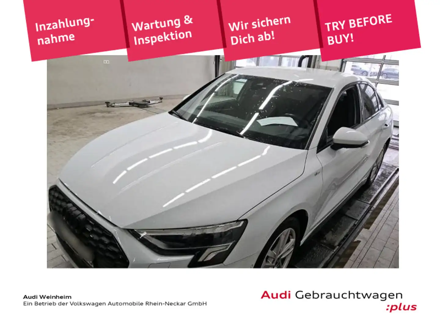 Audi A3 Lim 35 TFSI Black S-Line LED Stronic Navi UVM Weiß - 1