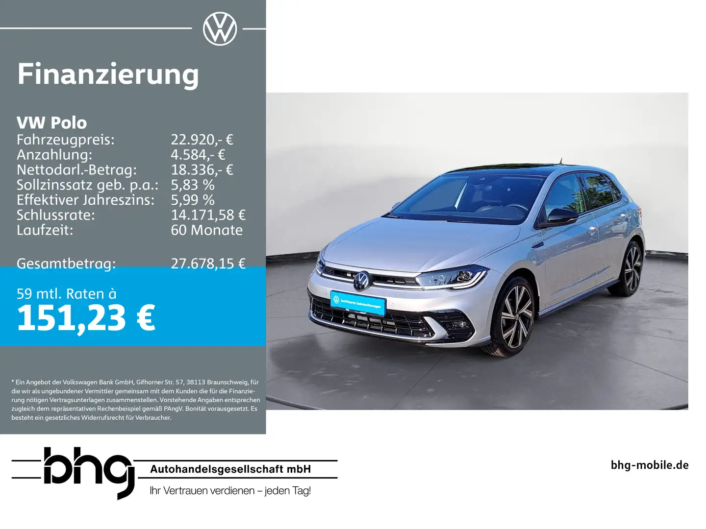 Volkswagen Polo 1.0 TSI OPF R-Line Silber - 1