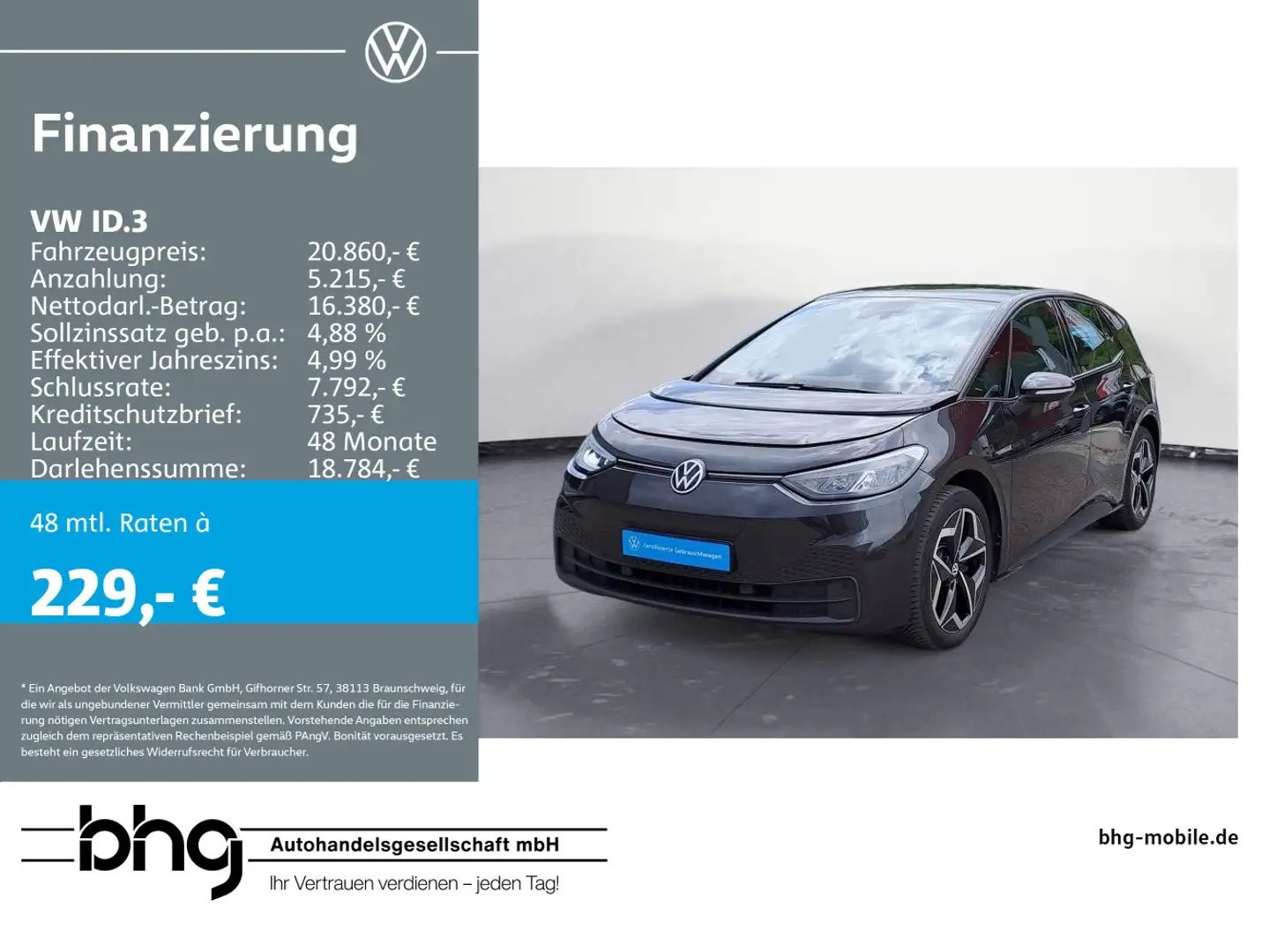 Volkswagen ID.3 Pro AHK, ACC Grigio - 1