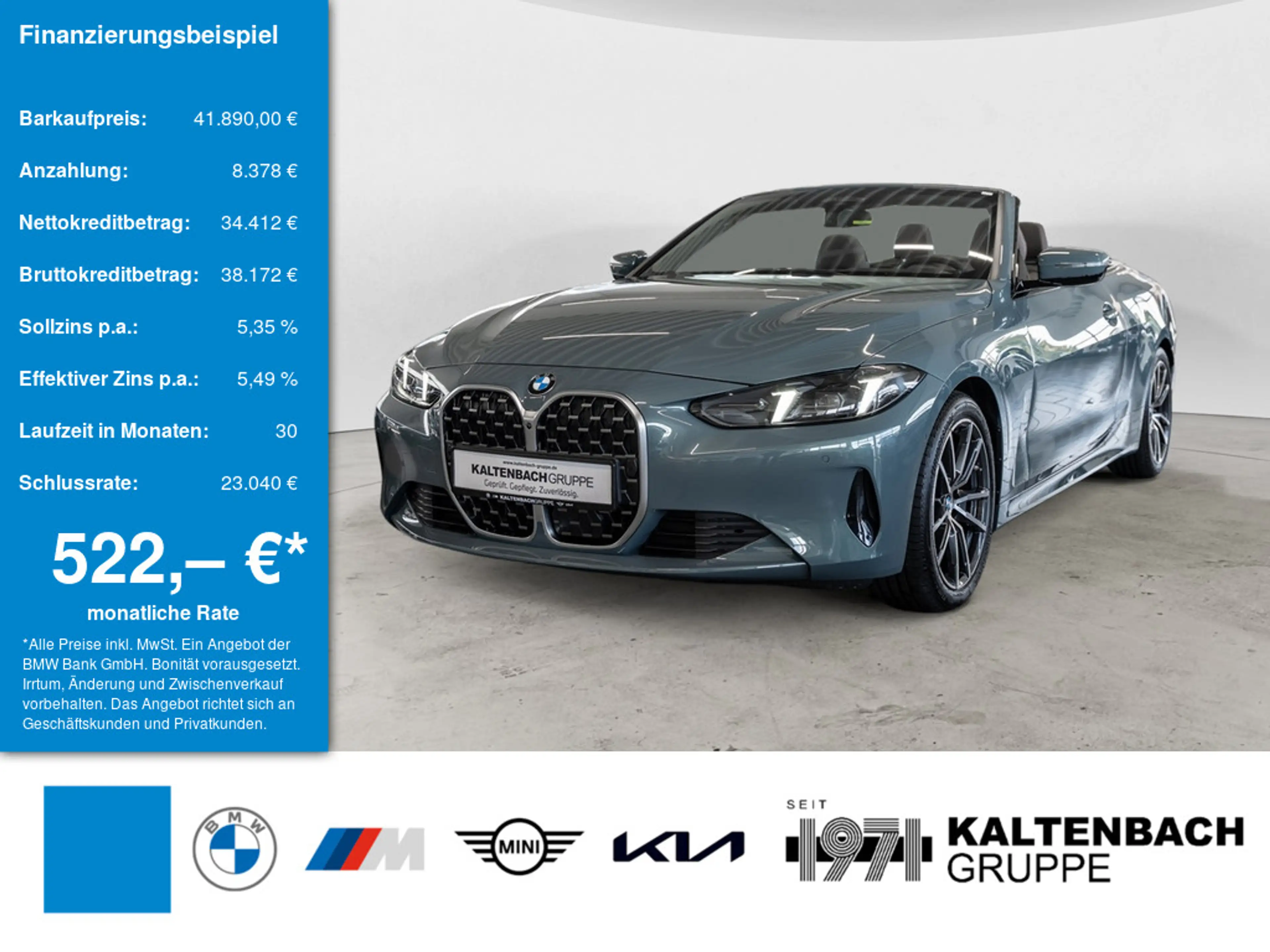BMW 420 i Cabrio FACEL. 360° LED ACC NAVI H/K SHZ