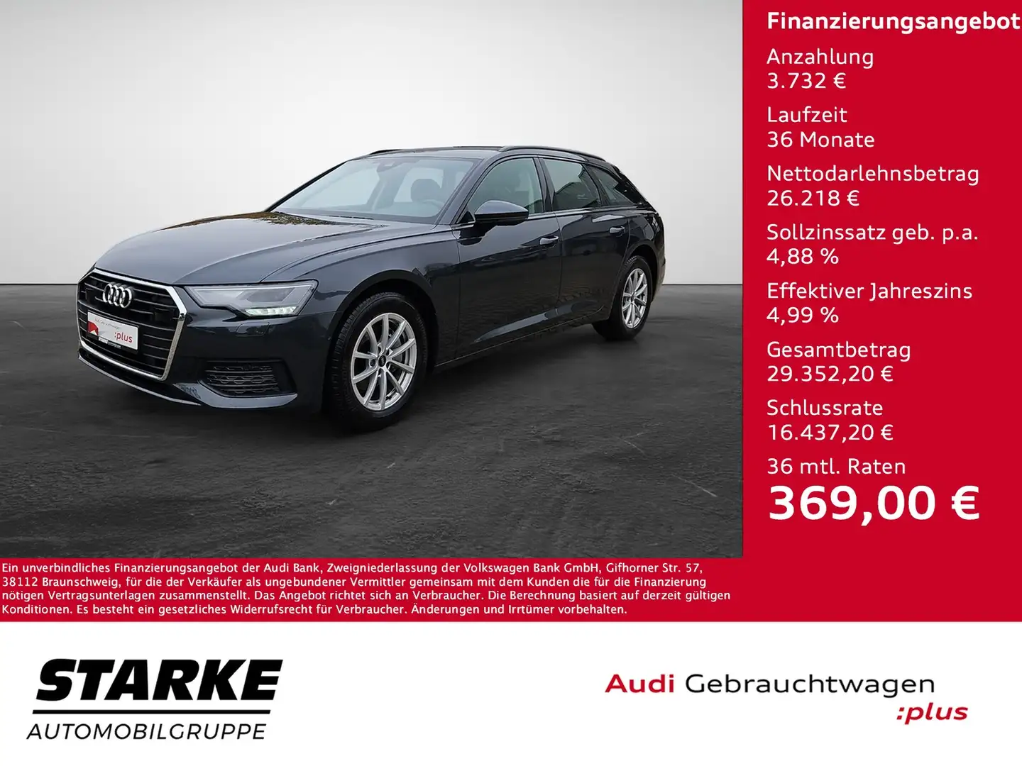 Audi A6 Avant 40 TDI S tronic Navi AHK ACC LED FLA 17-Zoll Grau - 1