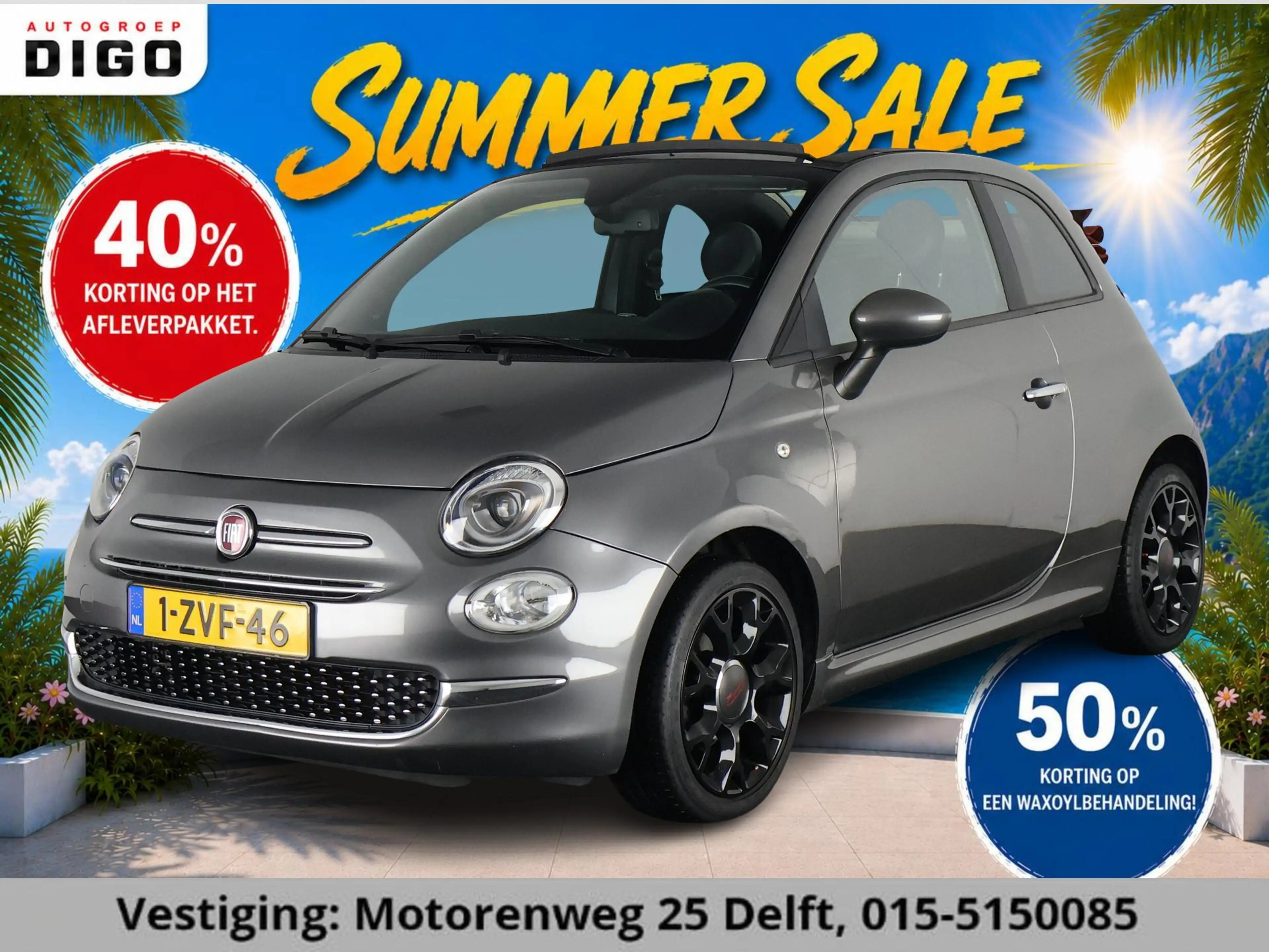 Fiat 500C 0.9 TWINAIR TURBO CABRIO 77.000 KM !! Climate Cont