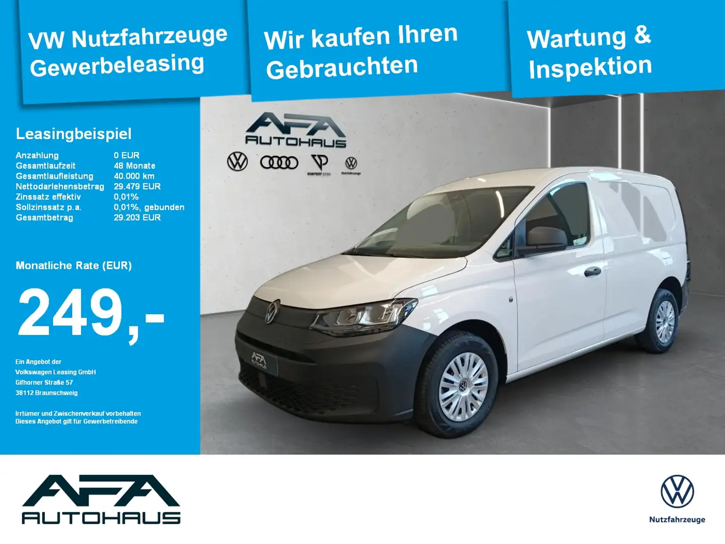Volkswagen Caddy Cargo 2,0 TDI PDC*RDKS*AHK Vorb Blanc - 1