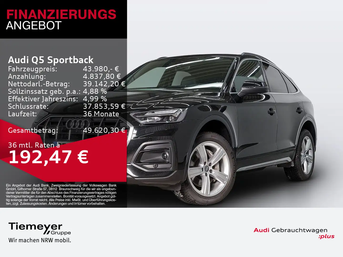 Audi Q5 50 TDI Q ADVANCED LEDER PANO AHK LM Schwarz - 1