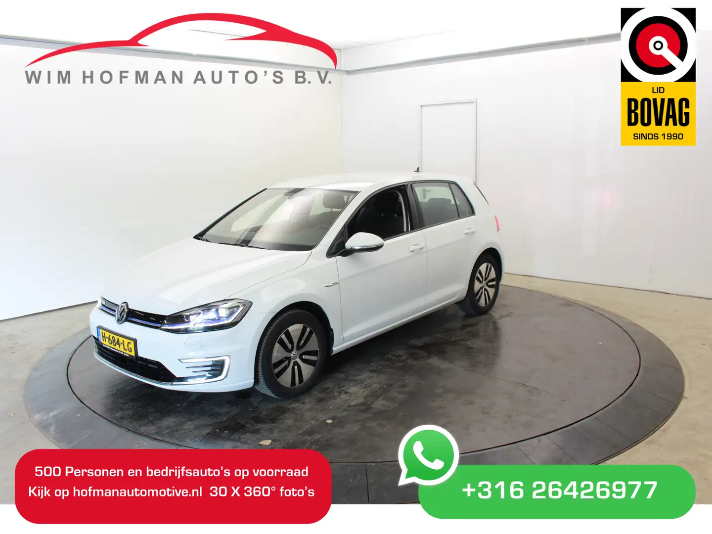 Volkswagen e-Golf E-DITION Warmtepomp CCS Lader SOH 100% Camera Stoe Wit - 1