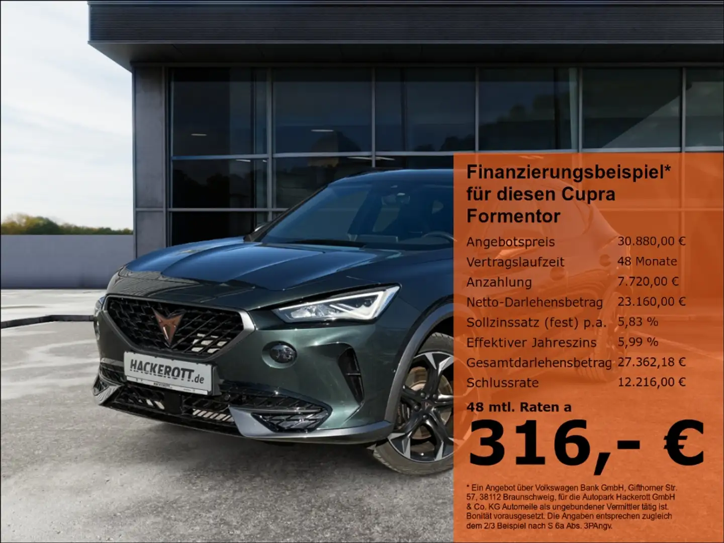 CUPRA Formentor VZ 1.4 e-HYBRID Batterie Zertifikat Panorama AHK H Grün - 1