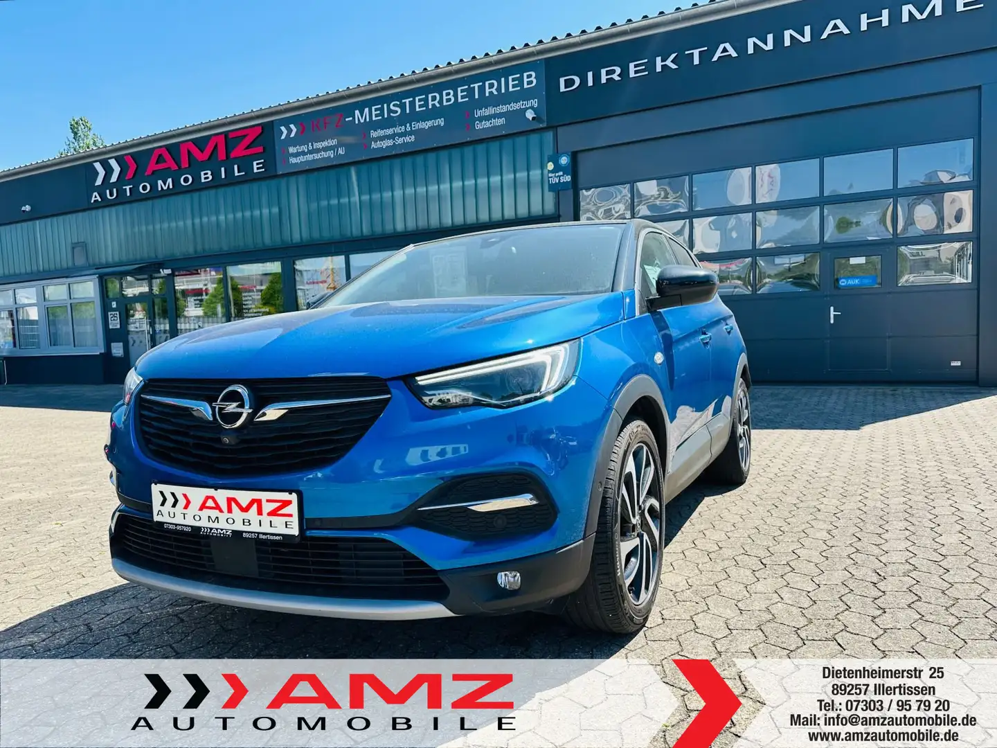 Opel Grandland X 1.6 Ultimate AT SHZ DAB PDC 360° AHK Bleu - 1