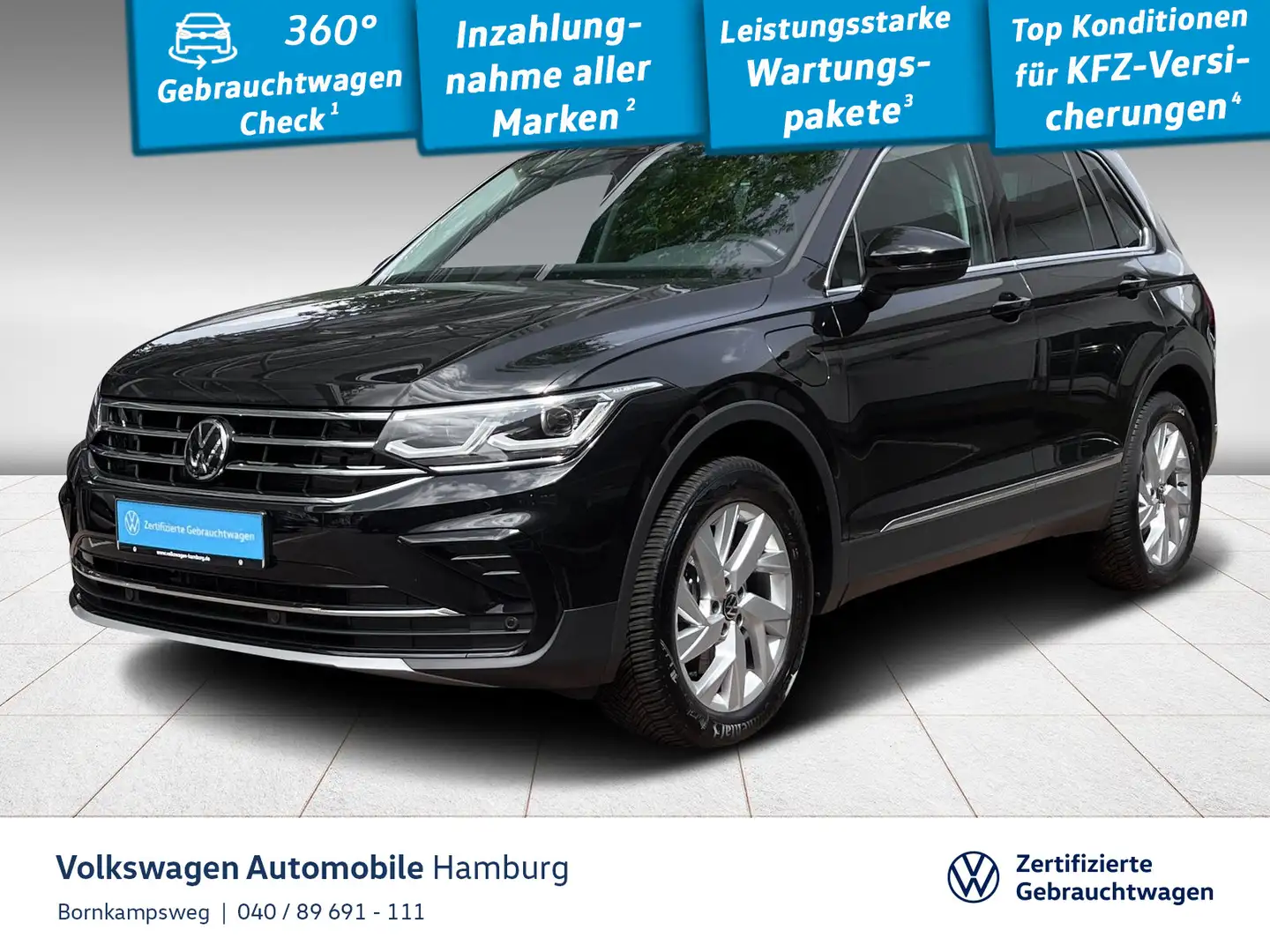 Volkswagen Tiguan 1.4 TSI Hybrid Elegance DSG Navi LED Schwarz - 1