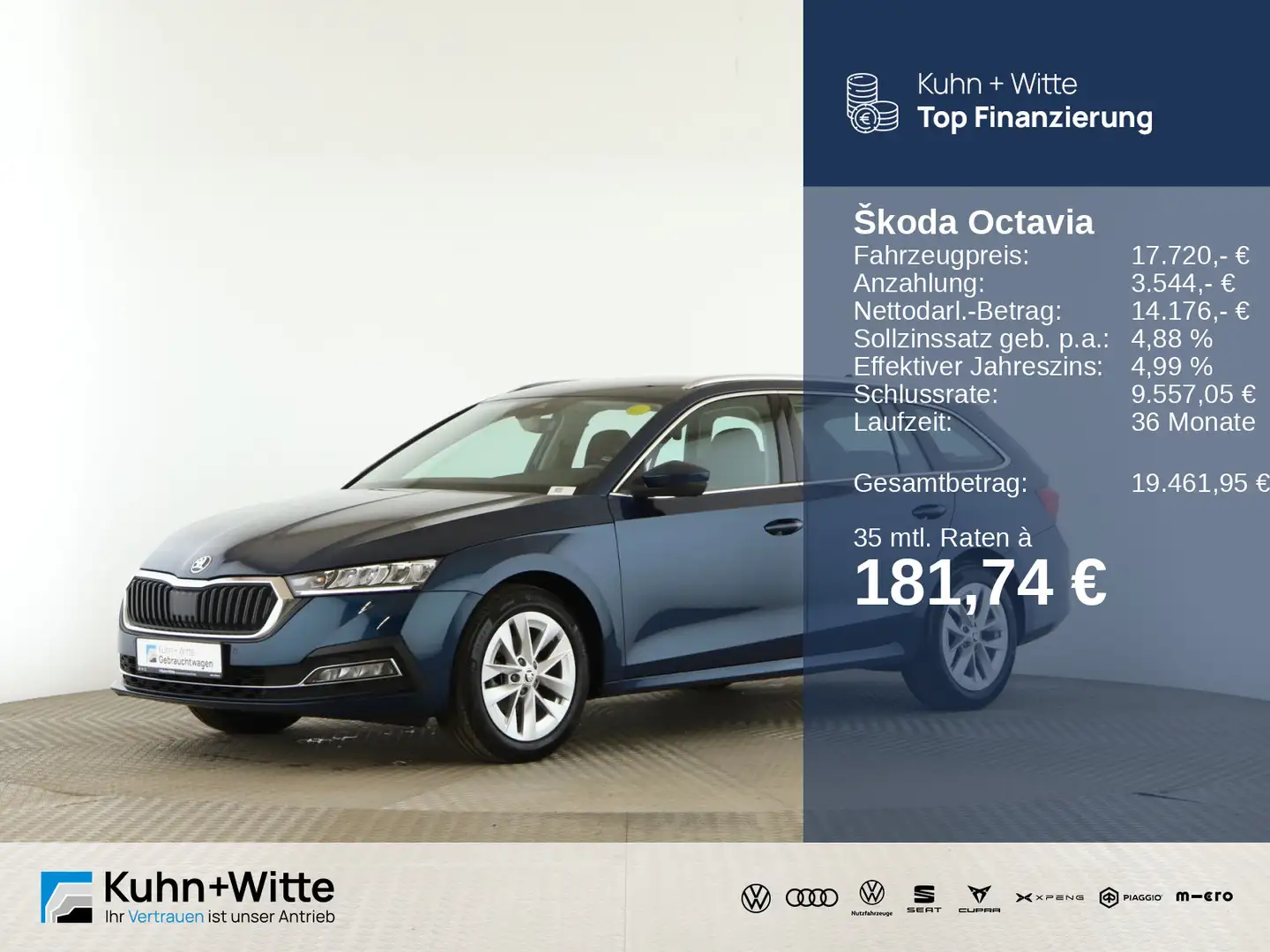 Skoda Octavia Combi 2.0 TDI Style *AHK*LED*PDC*AppleCa Blau - 1