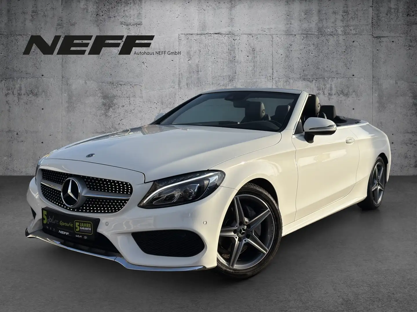 Mercedes-Benz C 180 Cabrio AMG Line LED+SHZ+2xKlima+Kam.+LM Blanc - 2