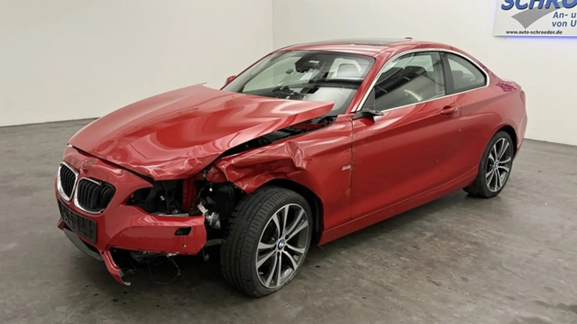 BMW 225 225d Coupe Sport Line Sport-Aut. *Schiebedach* Rosso - 2