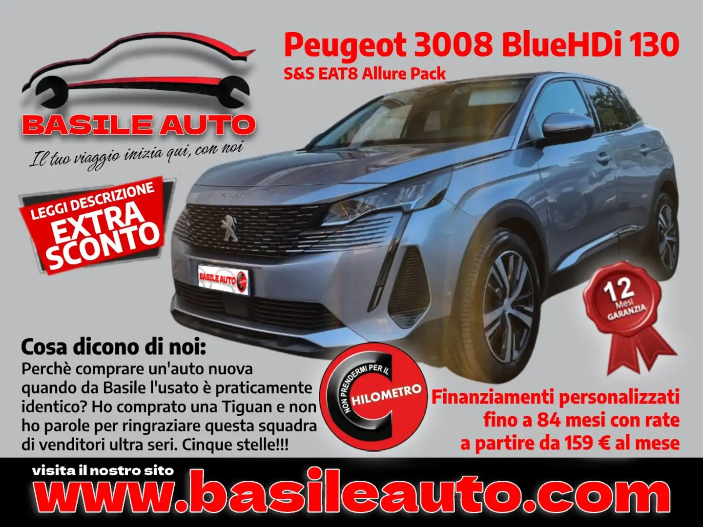 Peugeot 3008 3008 II 2021 1.5 bluehdi Allure Pack s Grigio - 1