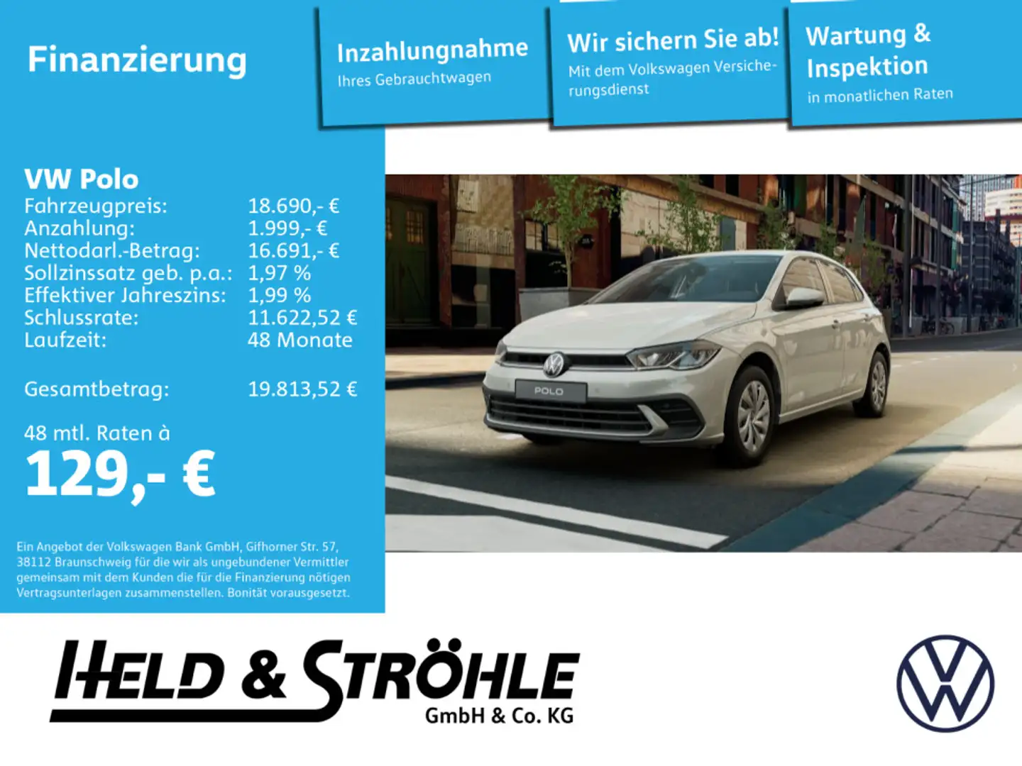 Volkswagen Polo Life 1.0 80 PS AktionsFinanzierung Gris - 1