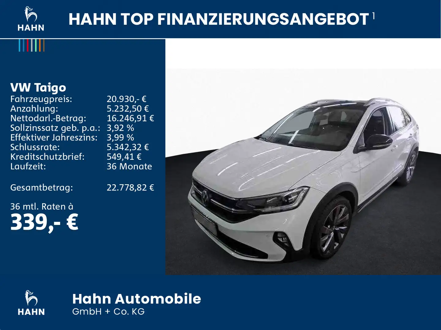 Volkswagen Taigo 1.0TSI Style Matrix Einparkh CAM Sitzhzg Weiß - 2