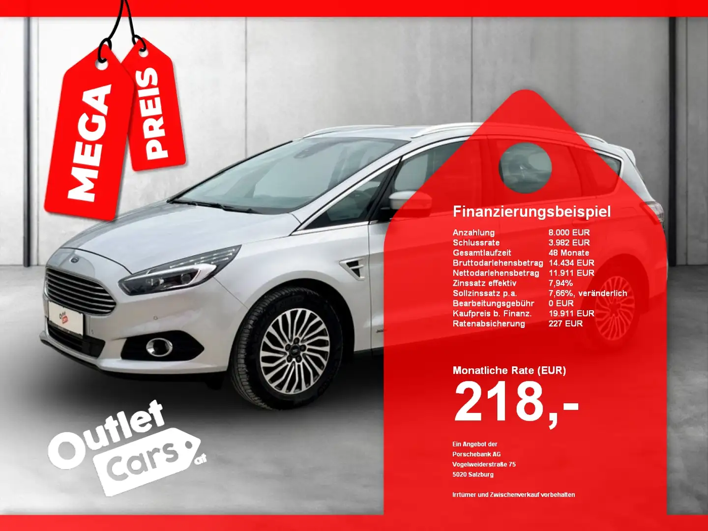 Ford S-Max Titanium 2.0 EcoBlue SCR AWD Aut. CARPLAY Silber - 1