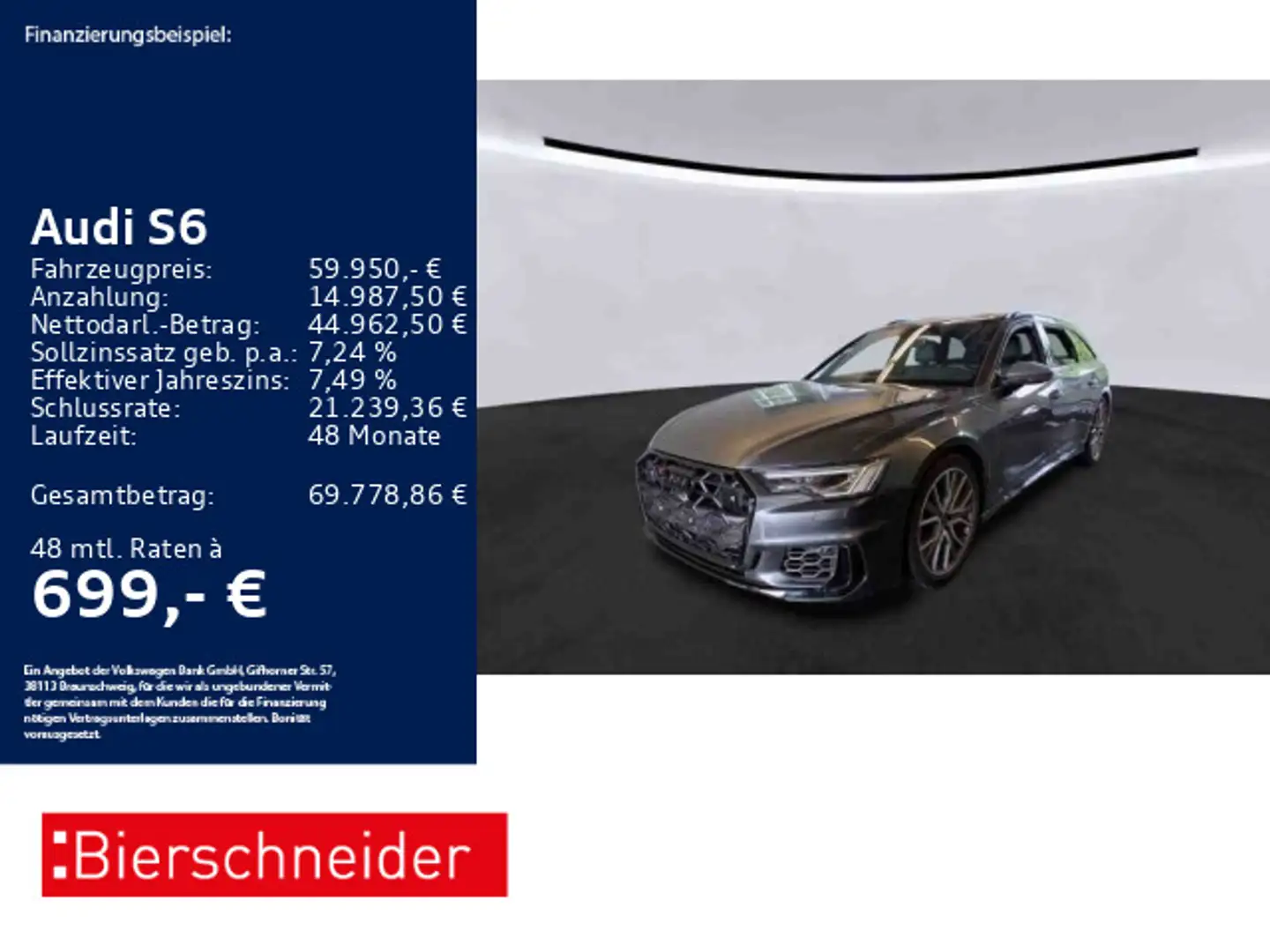 Audi S6 Av TDI qu PANO MATRIX B&O 360 Grau - 1