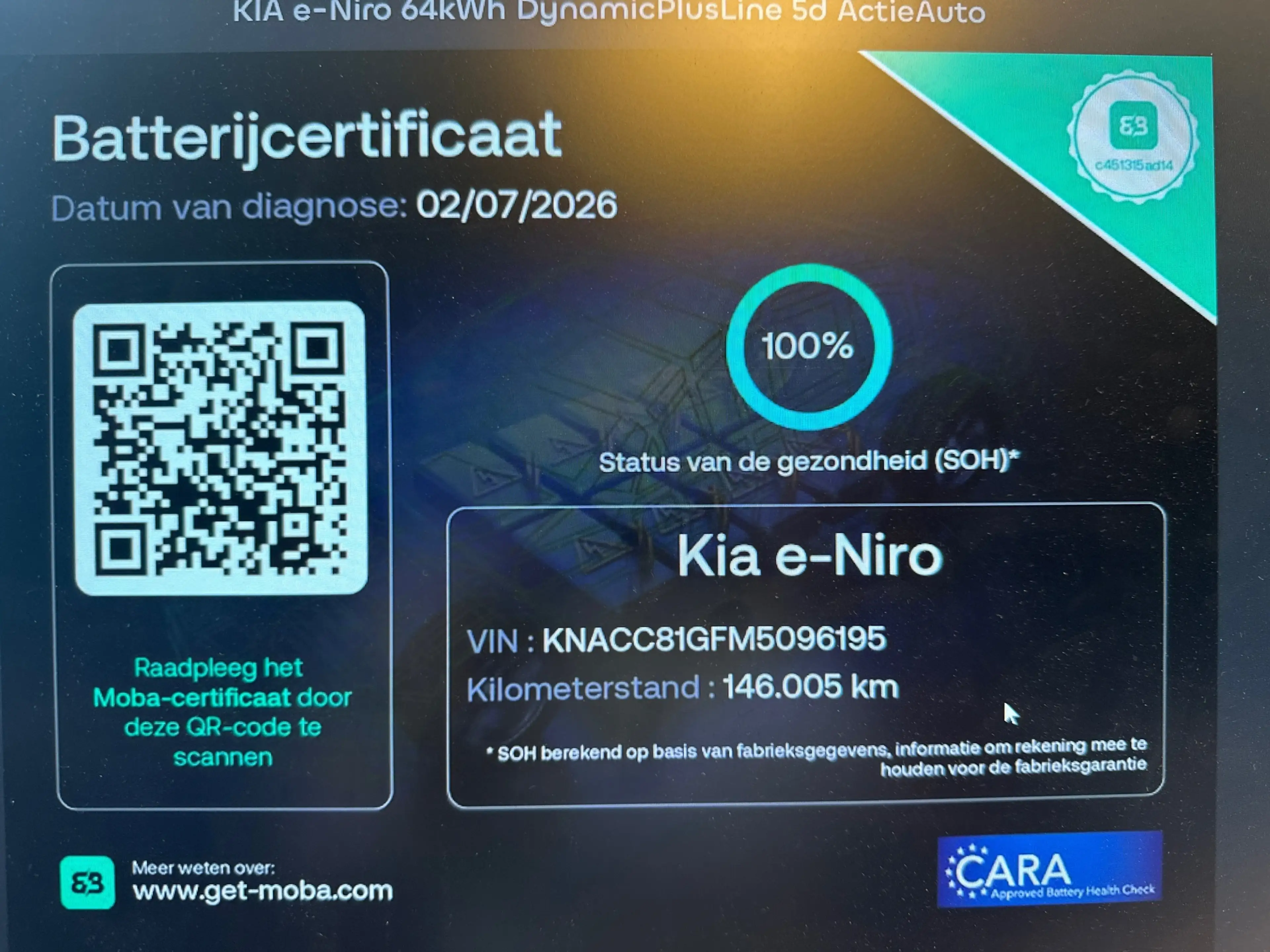 Kia e-Niro DynamicPlusLine 64 kWh SOH 100% WARMTEPOMP PANO OR — photo 2
