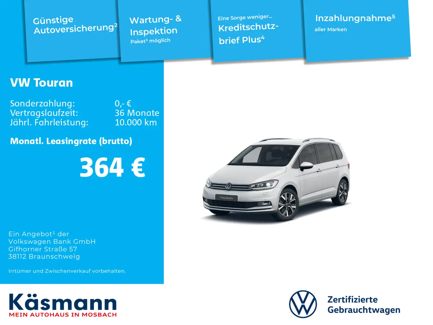 Volkswagen Touran Highline 2.0TDI AHK BLACKSTYLE NAVI LED Weiß - 2