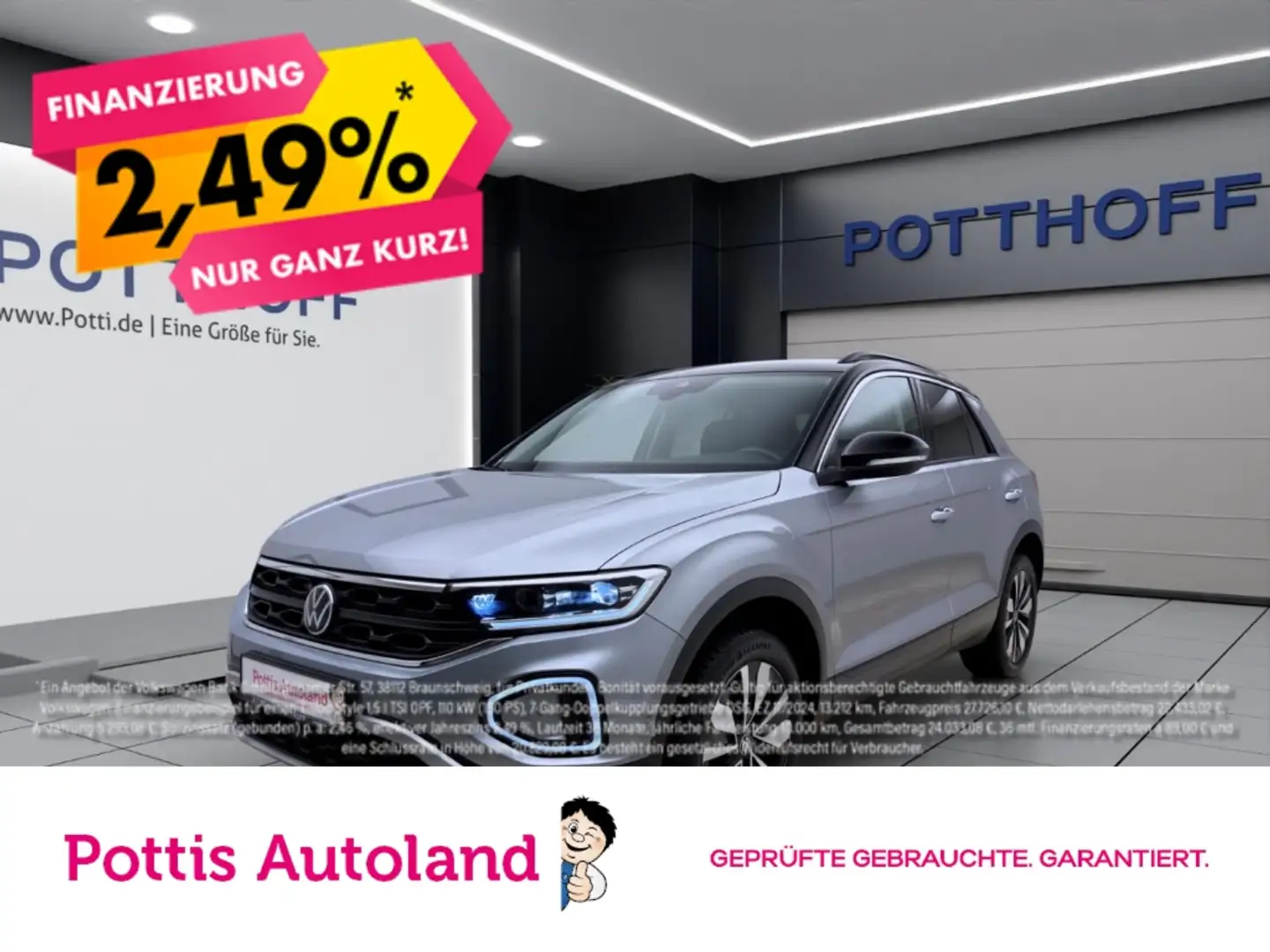 Volkswagen T-Roc 2.0 TDI DSG GOAL AHK KAMERA PDC NAVI Silber - 1