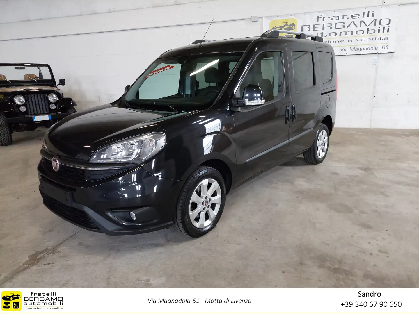 Fiat Doblo 2.0 M-Jet Lounge 135cv AUTOVETTURA Euro 6 Nero - 1