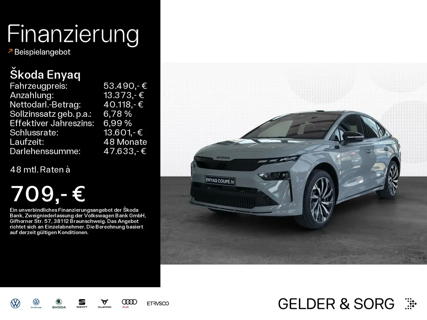 Skoda Enyaq Coupe 85 Sportline AHK|MATRIX|360°|NAVI Gris - 1