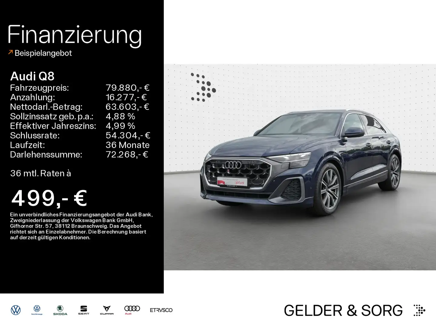 Audi Q8 50 TDI qu. S-line|Pano|air|Sitzbelüftung|HuD Kék - 1