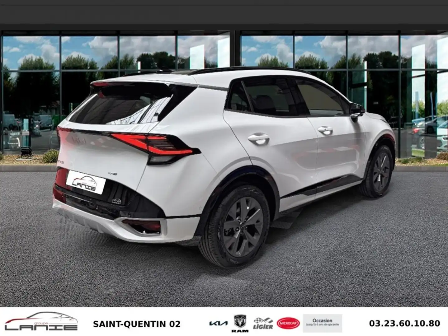 Kia Sportage 1.6 T-GDi 215ch ISG Hybride BVA6 4x2 GT-line Premi Blanc - 2