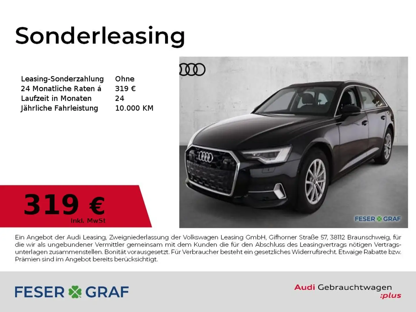 Audi A6 Avant 45 TFSI Matrix/ACC/AHK/Sitzbel/Memory/18 Zol Nero - 1