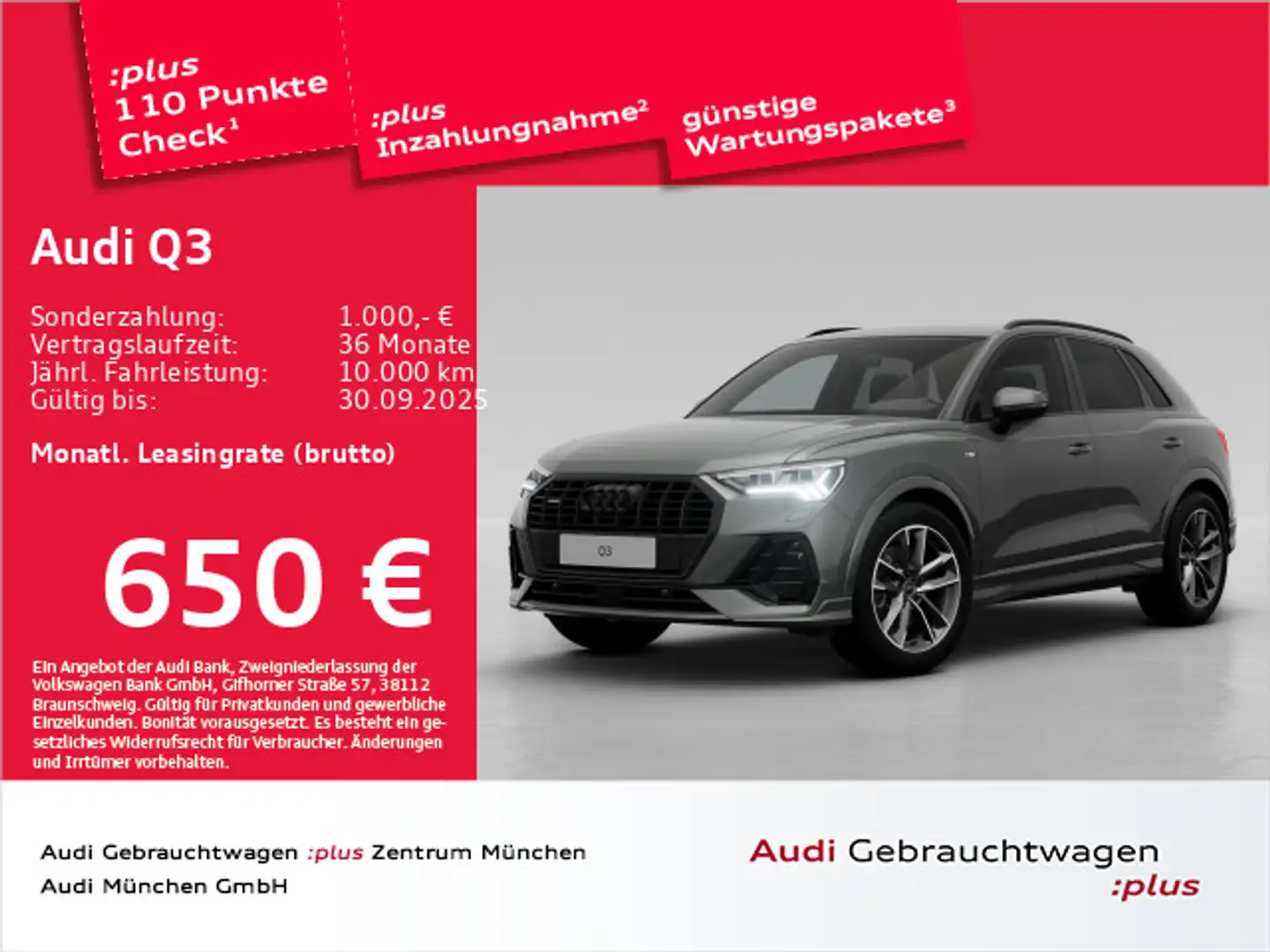 Audi Q3 40 TFSI qu. S tronic S line AHK/Virtual+/SONO Grau - 1