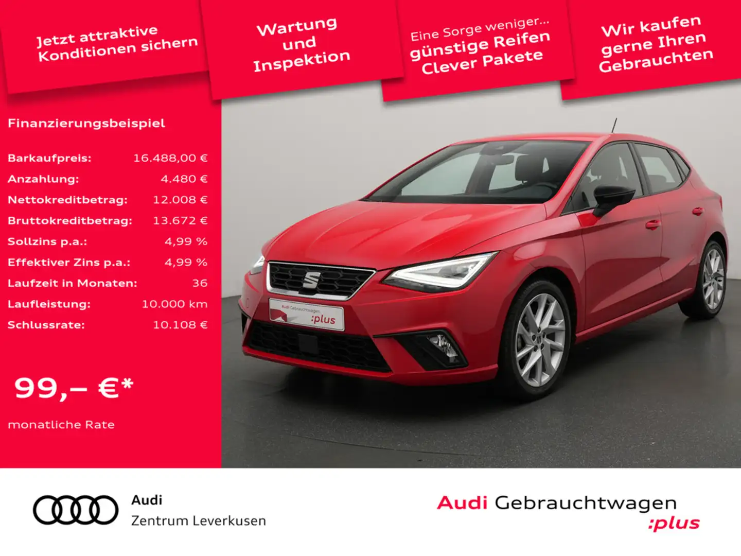SEAT Ibiza FR AHK NAVI VIRT CARPLAY LED Rot - 1