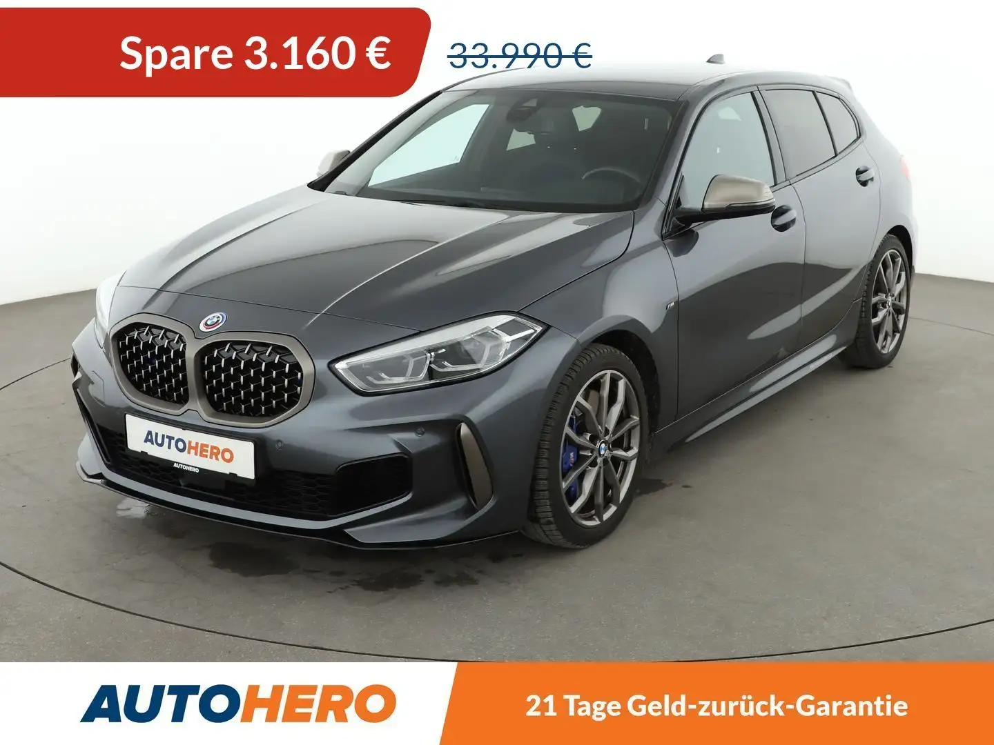 BMW 135 M135i xDrive Aut.*NAVI*LED*TEMPO*PDC*H&K*SHZ* Gris - 1