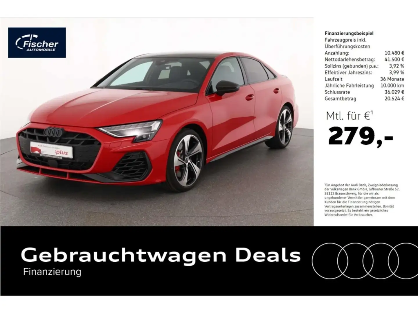 Audi S3 Limousine TFSI quattro Rot - 1