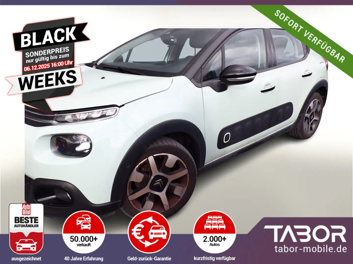 Citroen C3 1.2 PT 110 Aut. Shine Nav 17Z KeyLess Kam PDC Grün - 1