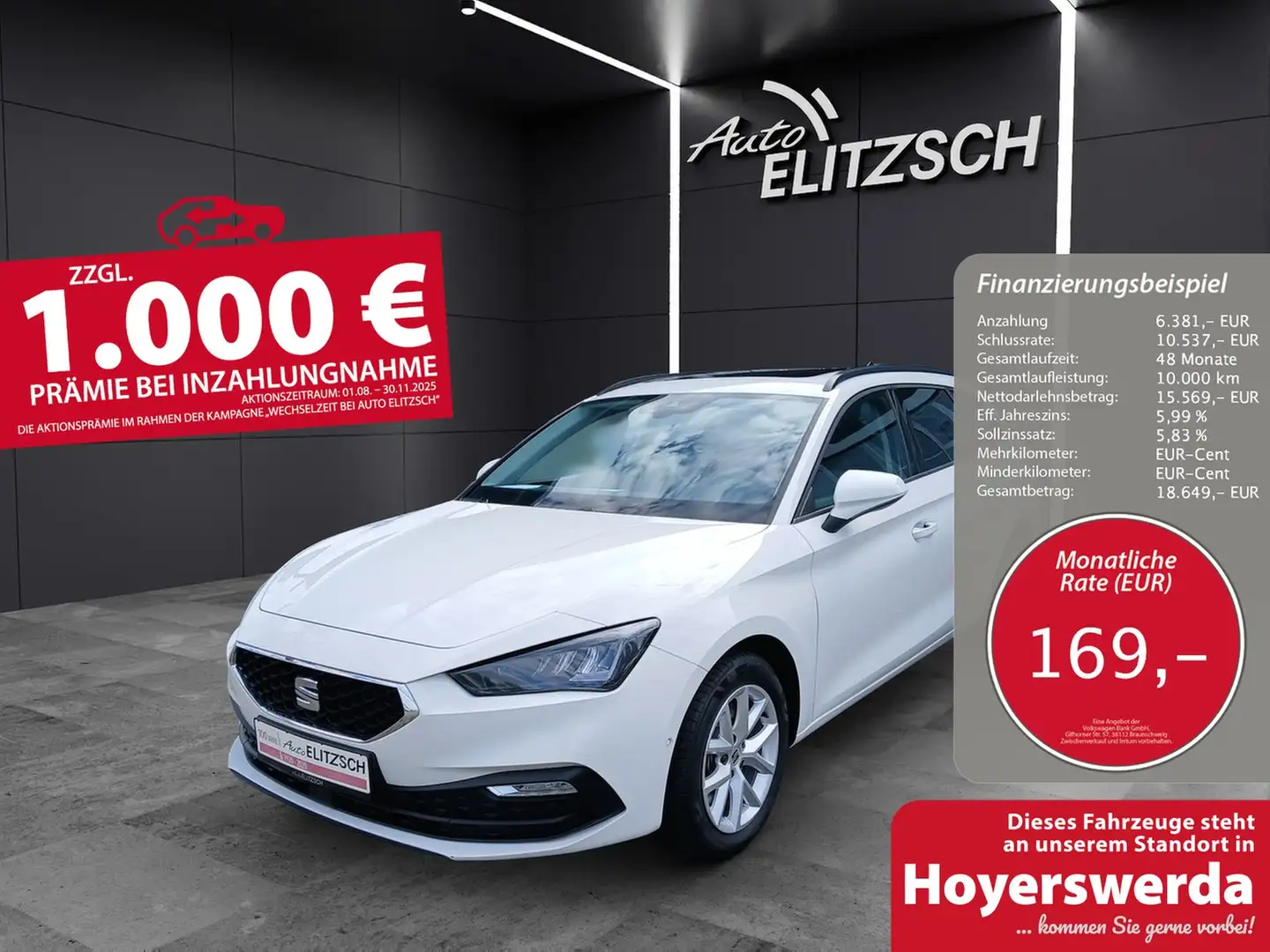 SEAT Leon ST TDI Style DSG LED Navi AID Pano GRA Park-Ass... Weiß - 1