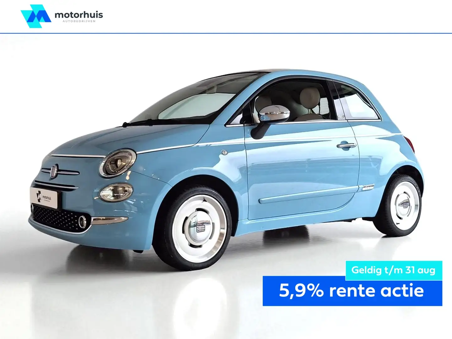 Fiat 500C 0.9 TwinAir Turbo 85pk Spiaggina '58 CABRIO NAVI L Bleu - 1