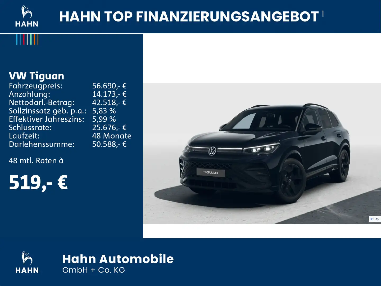 Volkswagen Tiguan R-Line 2,0TSI DSG 4MOTION 204PS AHK Navi Schwarz - 2