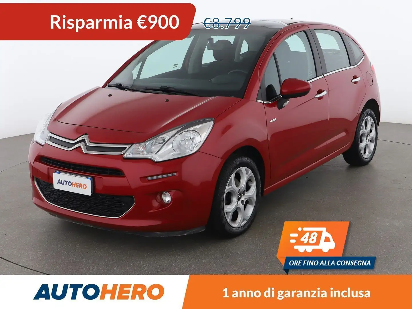 Citroen C3 1.6 Blue-HDi Exclusive 75 CV Rosso - 1