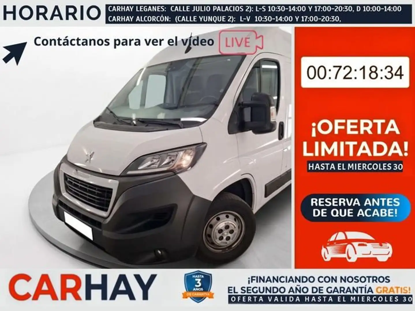 Peugeot Boxer FURGÓN BlueHDi 140 S&amp;S ASPHALT 330 L2H2 Blanco - 1