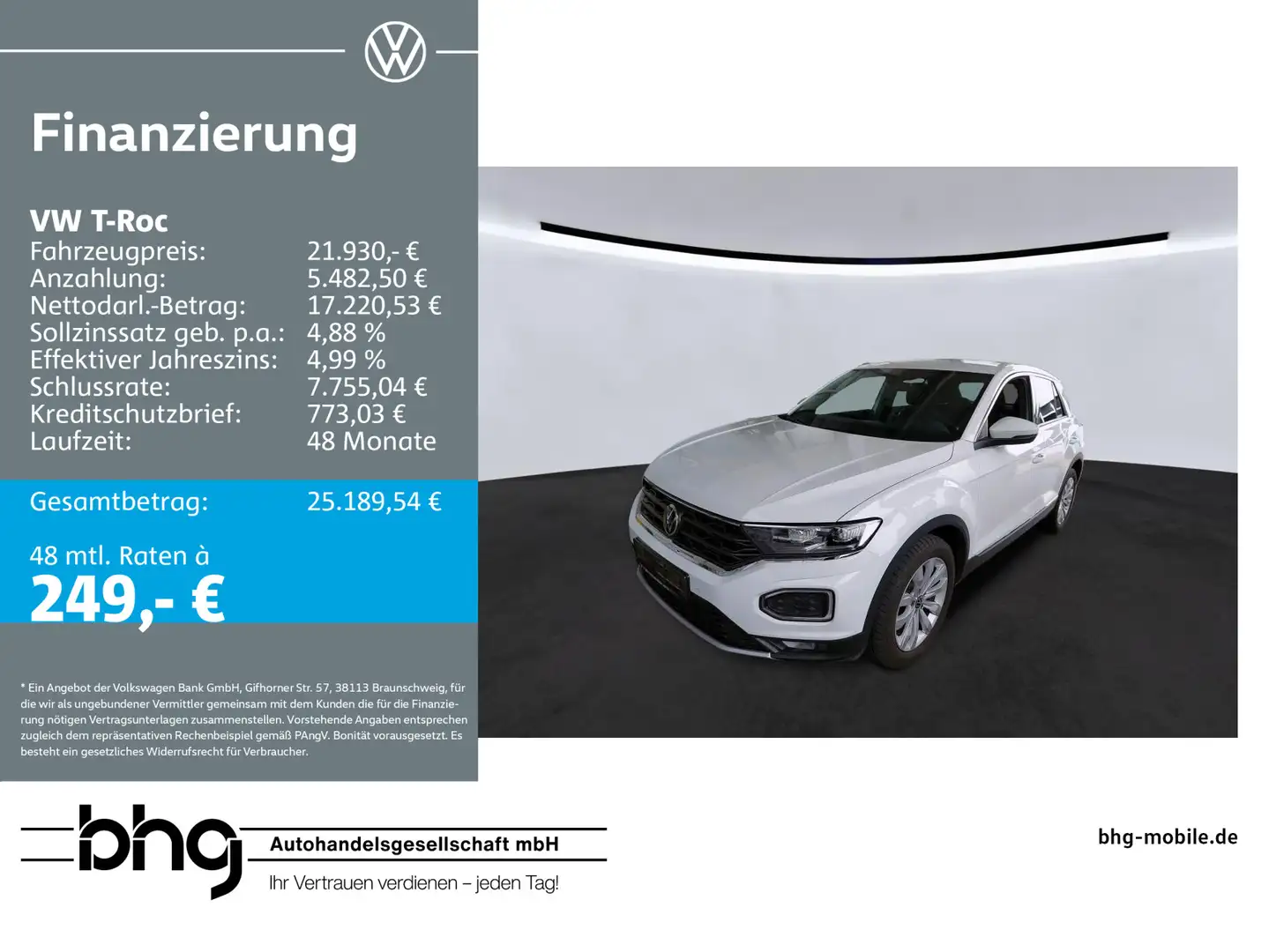 Volkswagen T-Roc 1.5 TSI ACT OPF Sport Blanc - 1