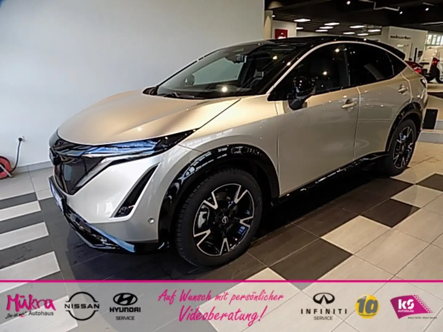 Nissan Ariya Evolve Pack 87 kWh Leder LED Navi OBD 22 kW PGD 20 Silber - 1